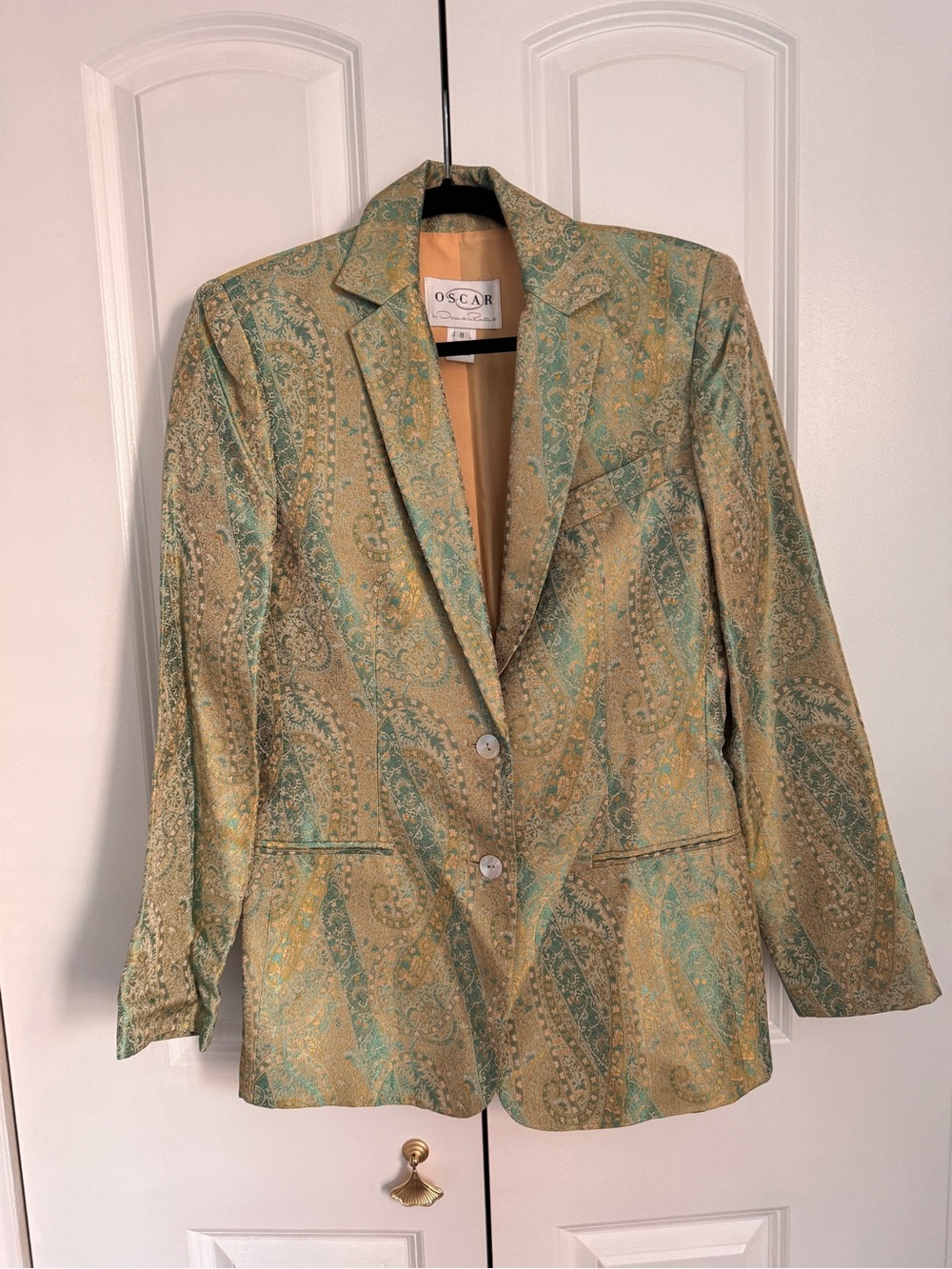 Vintage Oscar de la Renta Metallic Paisley Suit Set